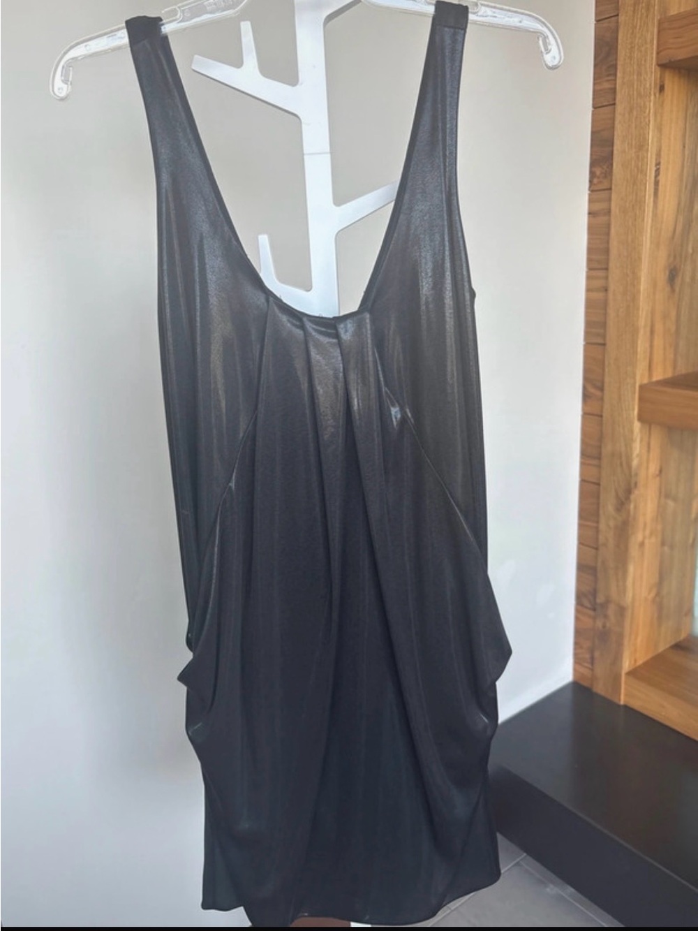 Diane von Furstenberg Black Draped Sleeveless Tank